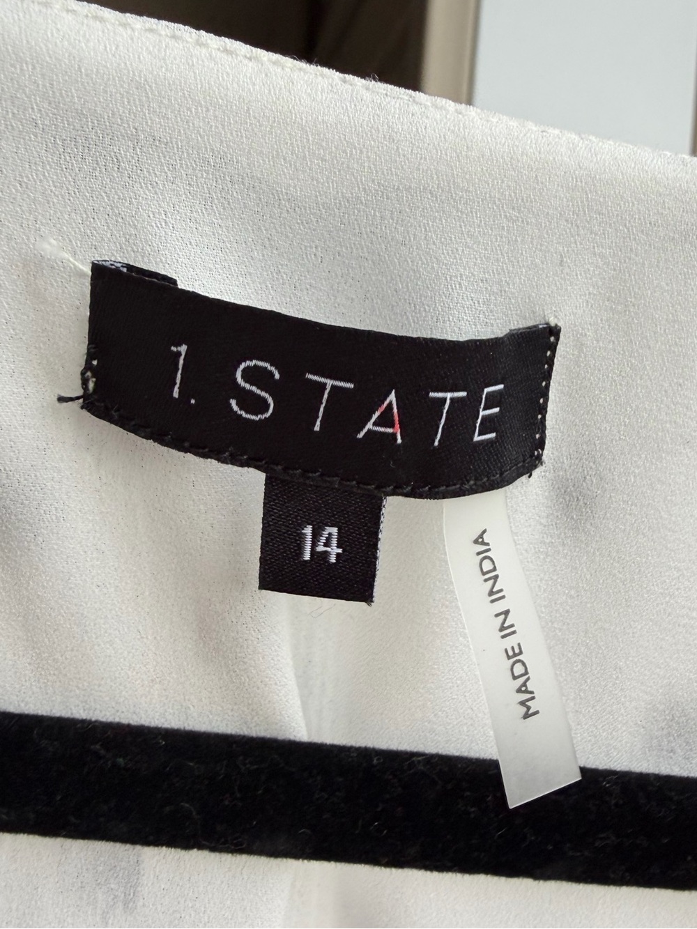 🆕✨ 1.STATE Polka Dot Tiered Maxi Dress Size 14 White Navy Chiffon Casual Party - Picture 14 of 17